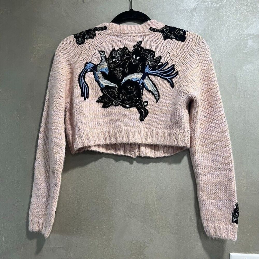Anthropologie Wendy Wurtzburger Marcella Volini Dancing Crane Cardigan XS NEW - Picture 8 of 8